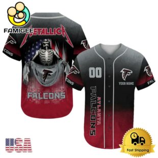 NFL Atlanta Falcons And Metallica Tour 2025 Custom Baseball Jersey