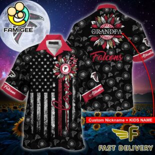 NFL Atlanta Falcons Happy Mother Day And Happy Father Day Custom Name Hawaiian Shirt