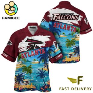 NFL Atlanta Falcons Hawaii Beach Custom Name Hawaiian Shirt