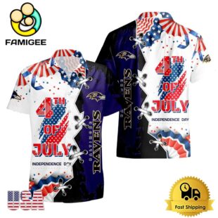 NFL Baltimore Ravens Happy Independence Day Hawaiian Shirt