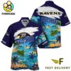 NFL Baltimore Ravens Hawaii Beach Custom Name Hawaiian Shirt