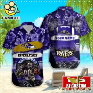 NFL Baltimore Ravens Mascot Football Hawaiian Shirt