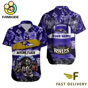 NFL Baltimore Ravens Mascot Football Hawaiian Shirt