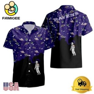 NFL Baltimore Ravens Universal Astronaut Pattern Hawaiian Shirt