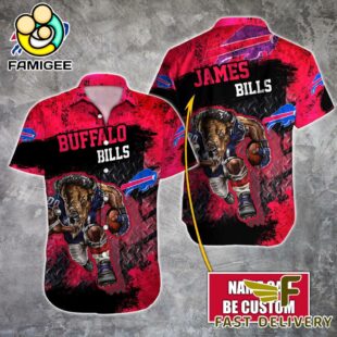 NFL Buffalo Bills Warrior Mascot Custom Name Hawaiian Shirt