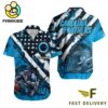 NFL Carolina Panthers Football American Flag Mascot Custom Name Hawaiian Shirt