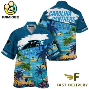 NFL Carolina Panthers Hawaii Beach Custom Name Hawaiian Shirt