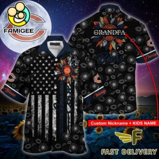 NFL Chicago Bears Happy Mother Day And Happy Father Day Custom Name Hawaiian Shirt