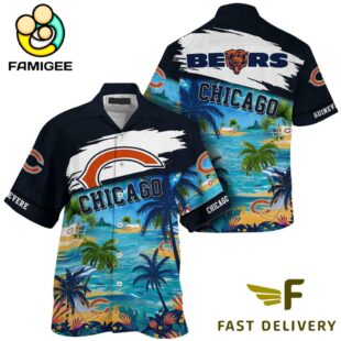 NFL Chicago Bears Hawaii Beach Custom Name Hawaiian Shirt