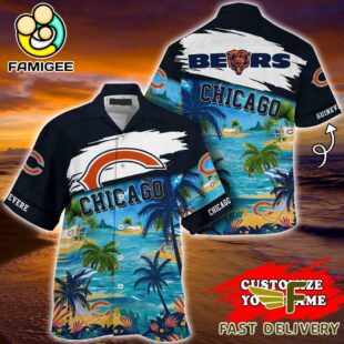 NFL Chicago Bears Hawaii Beach Custom Name Hawaiian Shirt