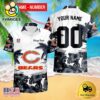 NFL Chicago Bears Hibiscus Flower Custom Name Hawaiian Shirt