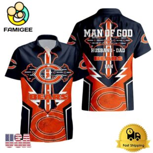 NFL Chicago Bears Man Of God Gift For Father's Day Hawaiian Shirt