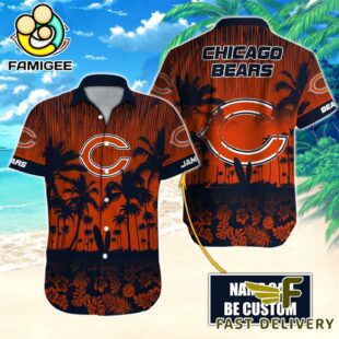 NFL Chicago Bears Vintage Style Custom Name Hawaiian Shirt