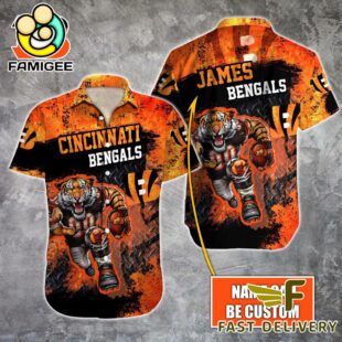 NFL Cincinnati Bengals Warrior Mascot Custom Name Hawaiian Shirt