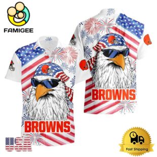 NFL Cleveland Browns American Eagle Emblem Hawaiian Shirt
