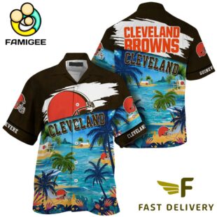 NFL Cleveland Browns Hawaii Beach Custom Name Hawaiian Shirt