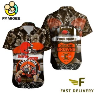 NFL Cleveland Browns Mascot Football Hawaiian Shirt