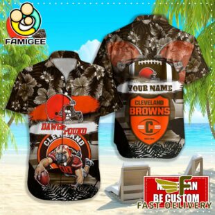 NFL Cleveland Browns Mascot Football Hawaiian Shirt