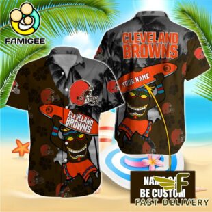 NFL Cleveland Browns Retro Custom Name Hawaiian Shirts