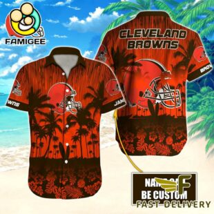 NFL Cleveland Browns Vintage Style Custom Name Hawaiian Shirt