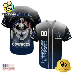 NFL Dallas Cowboys And Metallica Tour 2025 Custom Baseball Jersey