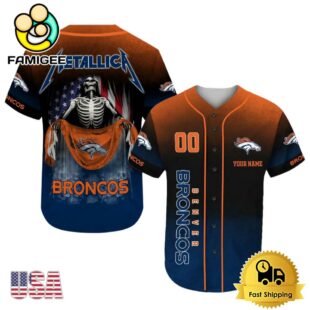 NFL Denver Broncos And Metallica Tour 2025 Custom Baseball Jersey