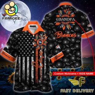 NFL Denver Broncos Happy Mother Day And Happy Father Day Custom Name Hawaiian Shirt