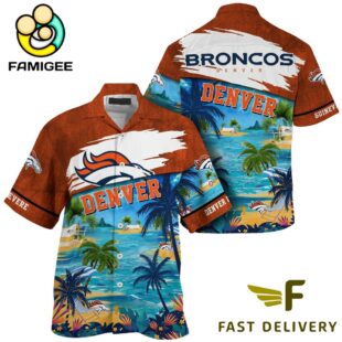 NFL Denver Broncos Hawaii Beach Custom Name Hawaiian Shirt