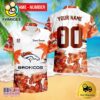 NFL Denver Broncos Hibiscus Flower Custom Name Hawaiian Shirt