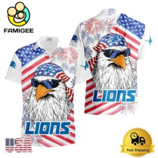 NFL Detroit Lions American Eagle Emblem Hawaiian Shirt