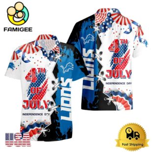 NFL Detroit Lions Happy Independence Day Hawaiian Shirt