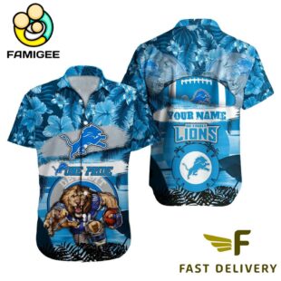 NFL Detroit Lions Mascot Football Hawaiian Shirt