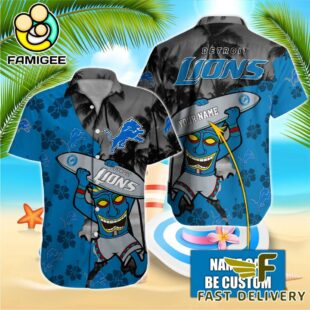 NFL Detroit Lions Retro Custom Name Hawaiian Shirts