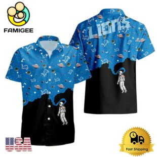 NFL Detroit Lions Universal Astronaut Pattern Hawaiian Shirt