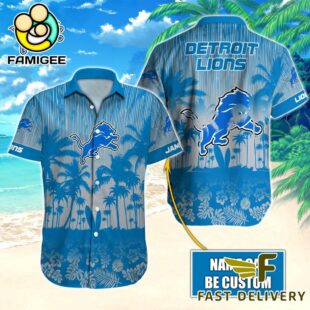 NFL Detroit Lions Vintage Style Custom Name Hawaiian Shirt