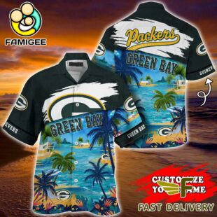 NFL Green Bay Packers Hawaii Beach Custom Name Hawaiian Shirt