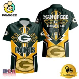 NFL Green Bay Packers Man Of God Gift For Father's Day Hawaiian Shirt