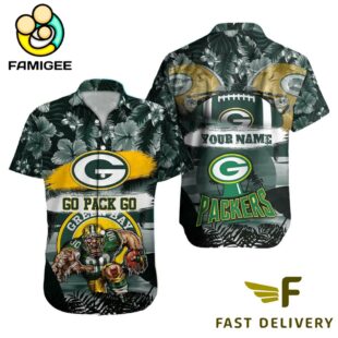 NFL Green Bay Packers Mascot Football Hawaiian Shirt