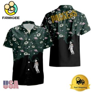 NFL Green Bay Packers Universal Astronaut Pattern Hawaiian Shirt