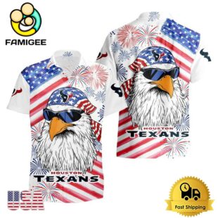 NFL Houston Texans American Eagle Emblem Hawaiian Shirt