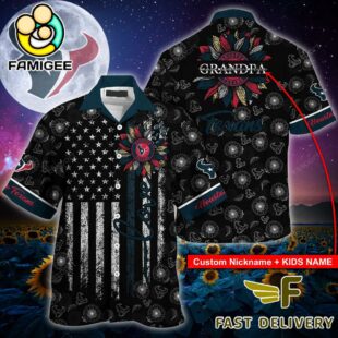NFL Houston Texans Happy Mother Day And Happy Father Day Custom Name Hawaiian Shirt