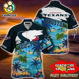 NFL Houston Texans Hawaii Beach Custom Name Hawaiian Shirt