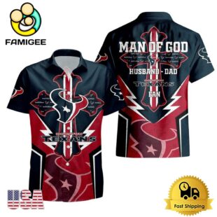 NFL Houston Texans Man Of God Gift For Father's Day Hawaiian Shirt