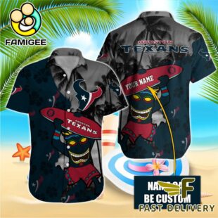 NFL Houston Texans Retro Custom Name Hawaiian Shirts