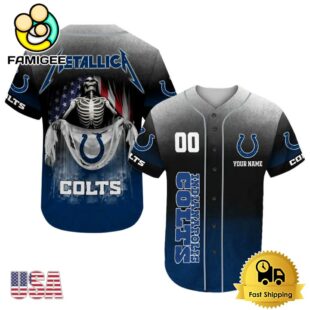 NFL Indianapolis Colts And Metallica Tour 2025 Custom Baseball Jersey