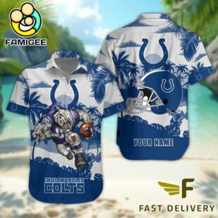NFL Indianapolis Colts Football Mascot Custom Name Hawaiian Shirt