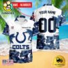 NFL Indianapolis Colts Hibiscus Flower Custom Name Hawaiian Shirt