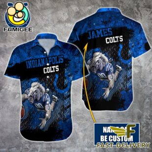NFL Indianapolis Colts Warrior Mascot Custom Name Hawaiian Shirt