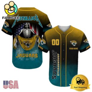 NFL Jacksonville Jaguars And Metallica Tour 2025 Custom Baseball Jersey