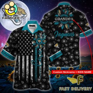 NFL Jacksonville Jaguars Happy Mother Day And Happy Father Day Custom Name Hawaiian Shirt